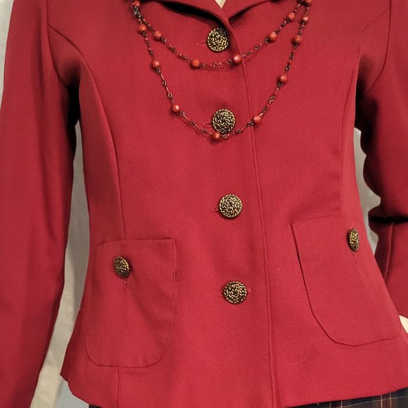 Vintage Red petite blazer, size 8 - Picture 3 of 8